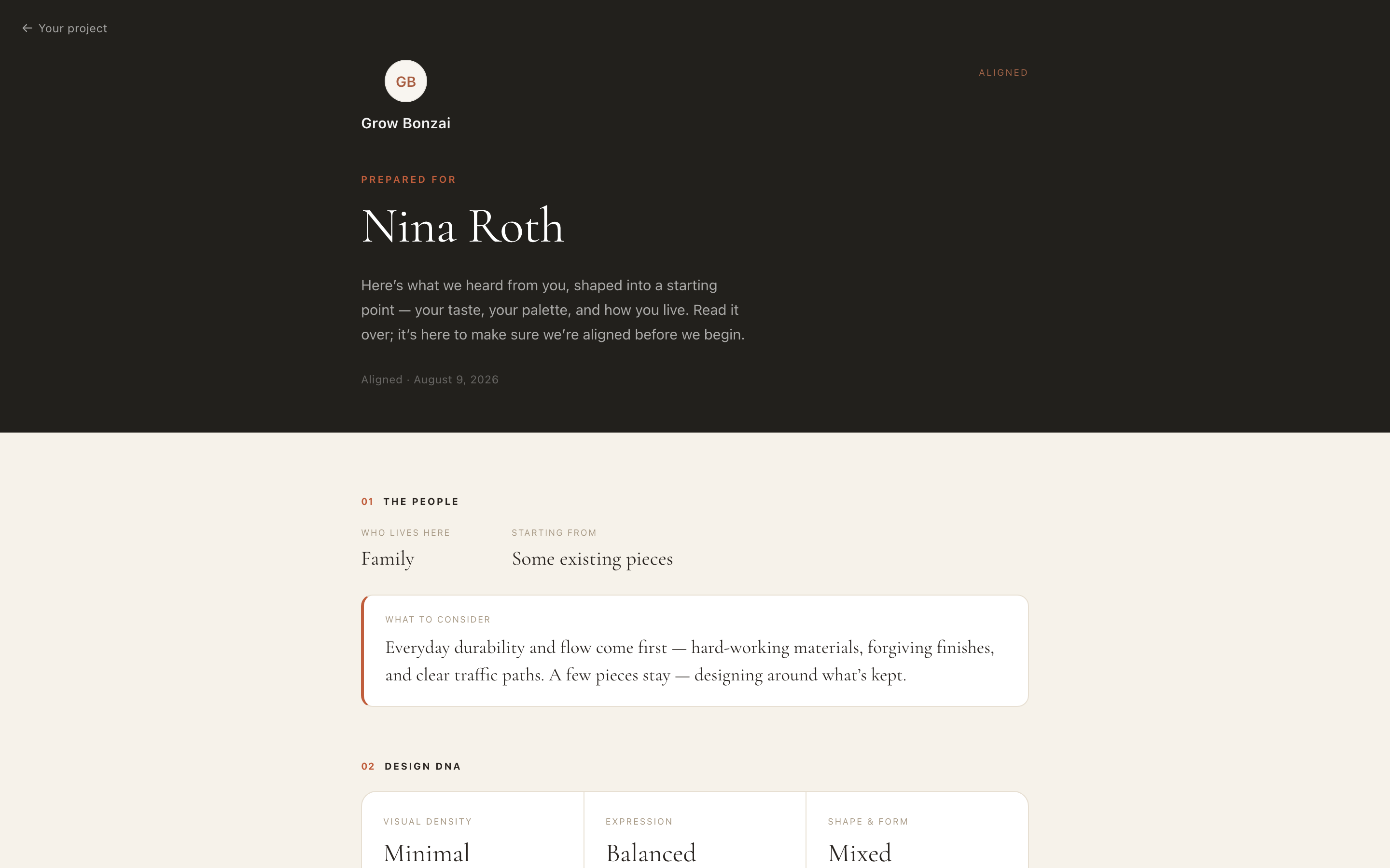 Client brief